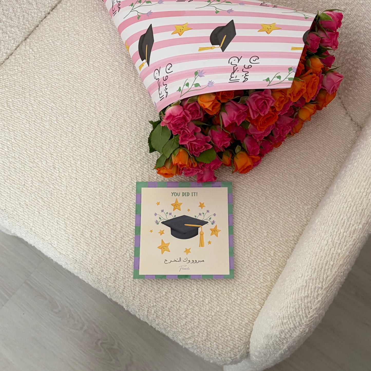 Baby Roses + Graduation Card  🎓🧡🌸