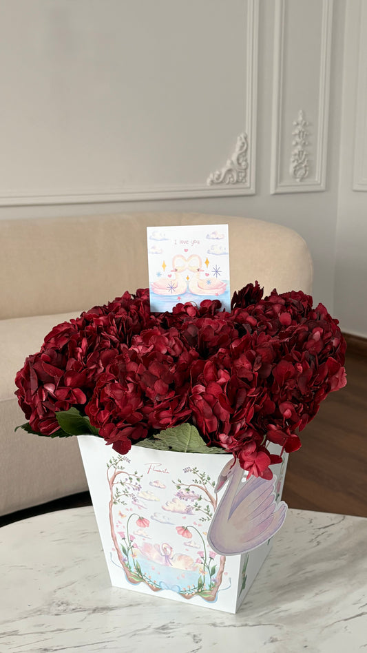 Red Hydrangeas & I love you Card❣️